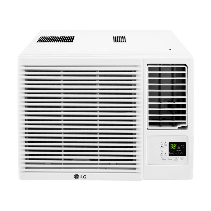 LG 7,600 BTU 115V Window-Mounted Air Conditioner with 3,850 BTU Supplemental Heat Function, 7600