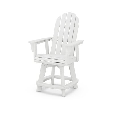 Vineyard Curveback Adirondack Swivel Counter Chair -  POLYWOOD®, ADDSV601WH