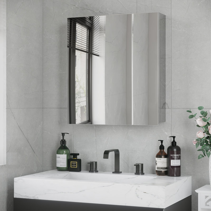 Rangement mural pour salle de bain en acier inoxydable