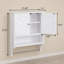 Armoire de rangement au-dessus de la toilette avec 2 portes et tablettes réglables, conception campagnarde pour salle de bain et salon