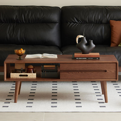Solid Wood Coffee Table North American Oak Modern Design for Living Room Stylish and Durable Natural Finish Easy to Clean Elegant Addition to Home Decor