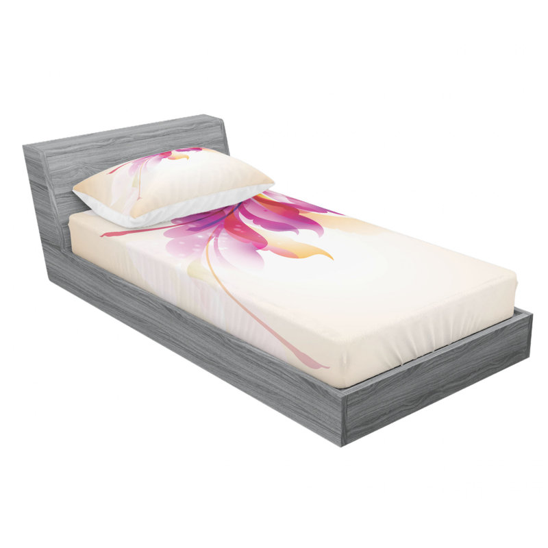 Microfiber Floral Sheet Set, Twin Sheet Set with 1 Pillowcase