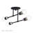 4 Light Black Large Semi-Flush With Brushed Nickel Accents