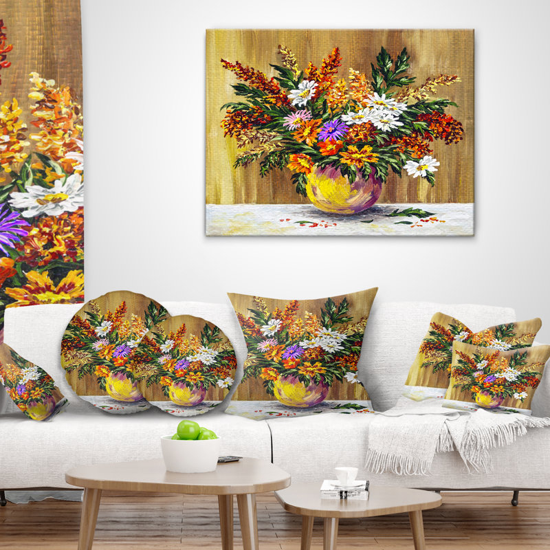 Coussin lombaire floral sauvage à fleurs
