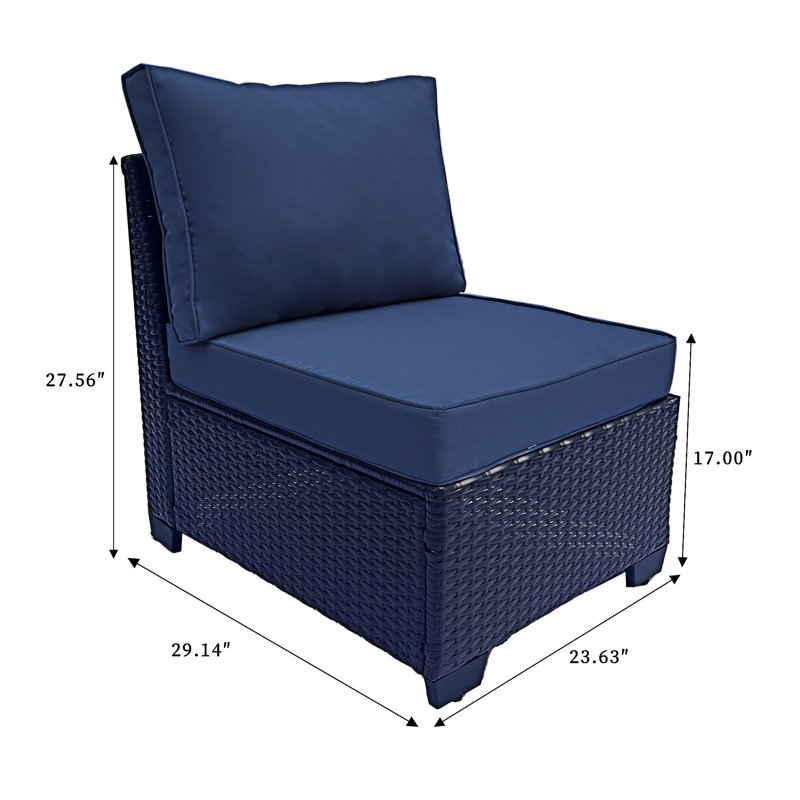 Ensemble de canapé d'extérieur 7 pièces 7 pièces, Bleu foncé, Café foncé