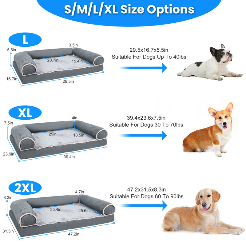 Lit pour chien Derizzo, Très très grand (l 47,2 po x P 31,5 po x H 8,3 p