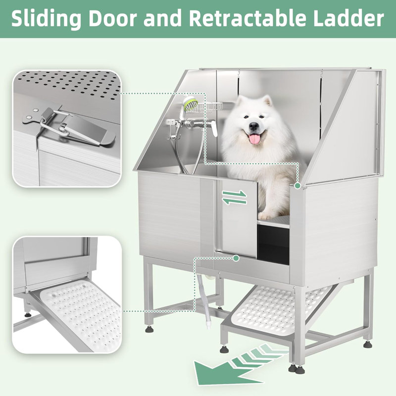 Station de lavage pour chien en acier inoxydable