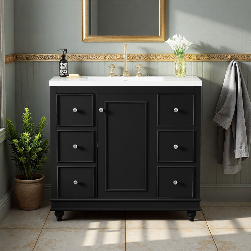 36" Bathroom Vanity, Black
