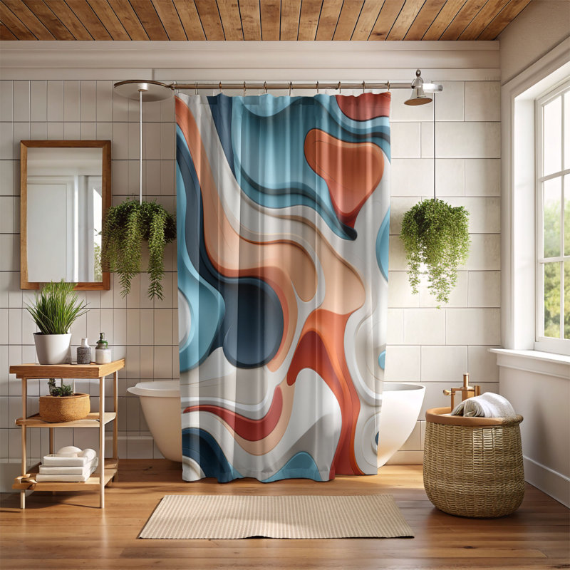 Mixed Media - Premium Shower Curtain, 74" H x 71" W