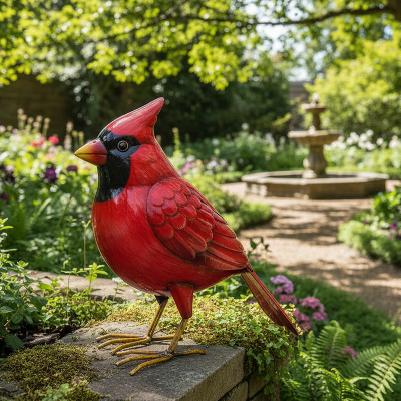 Metal Cardinal Décor