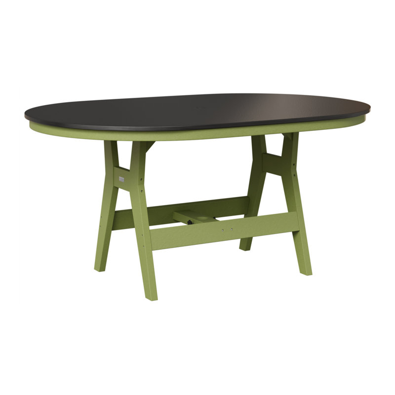 Table de bar berlinoise Berlin, Vert kiwi, H 38,87 po x l 64 po x P 44 po, Noir martelé