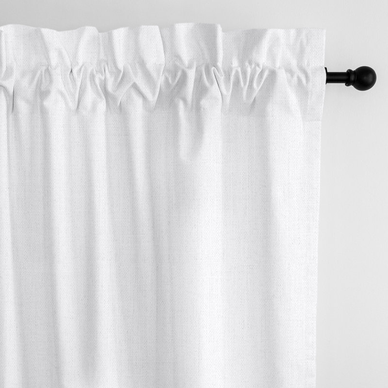 Phoenix Grey Rod Pocket Drapery Panel, 50'' W x 108'' L, White