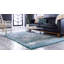 Tapis turquoise à motif géométrique Rizo-362419643