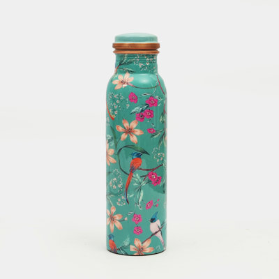 Aqua Flora Copper Water Bottle, 10 Inch
