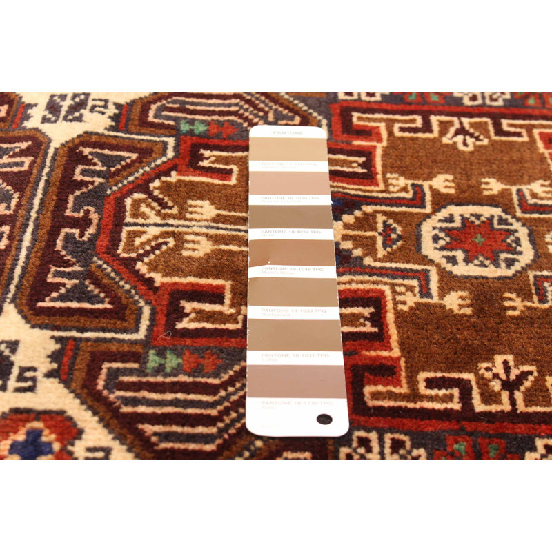 Tapis brun foncé Teimani 3 pi 7 po x 6 pi 6 po