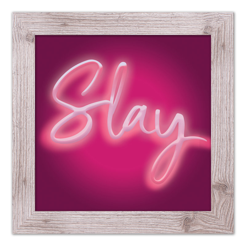 «Stay Neon», reproduction encadrée rose, H 16 po x l 16 po x P 0,75 po