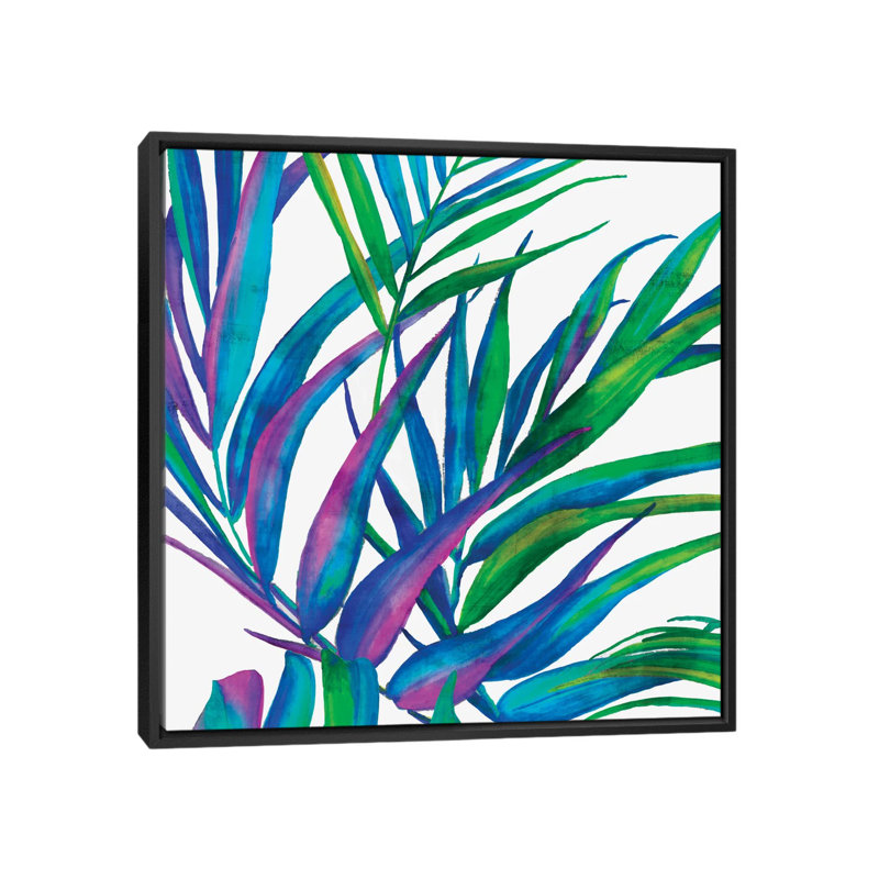 «Colorful Leaves II», reproduction sur toile, H 18 po x l 18 po x P 1,5 po, Toile avec cadre noir, Pas de tapis