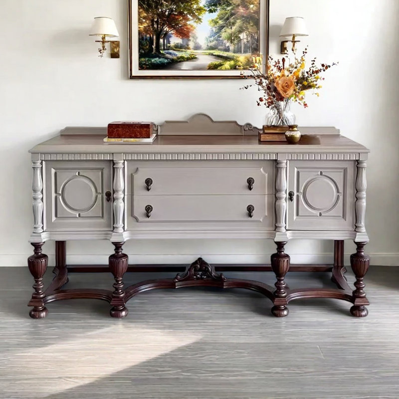 European style multi-functional carved sideboard