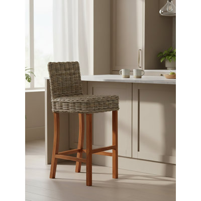 Counter Stool with Solid Wood Frame