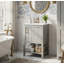 Ensemble de meuble-lavabo autoportant moderne de 20 po, armoire à cadre en bois massif avec lavabo intégré, porte à fermeture en douceur et quincaillerie en acier inoxydable-273870357