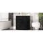 Meuble-lavabo de 30 pouces avec finition noire, lavabo en céramique, un tiroir basculant, trois tiroirs et une tablette de porte