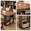 Bureau rectangulaire en bois massif brun clair-2125142757