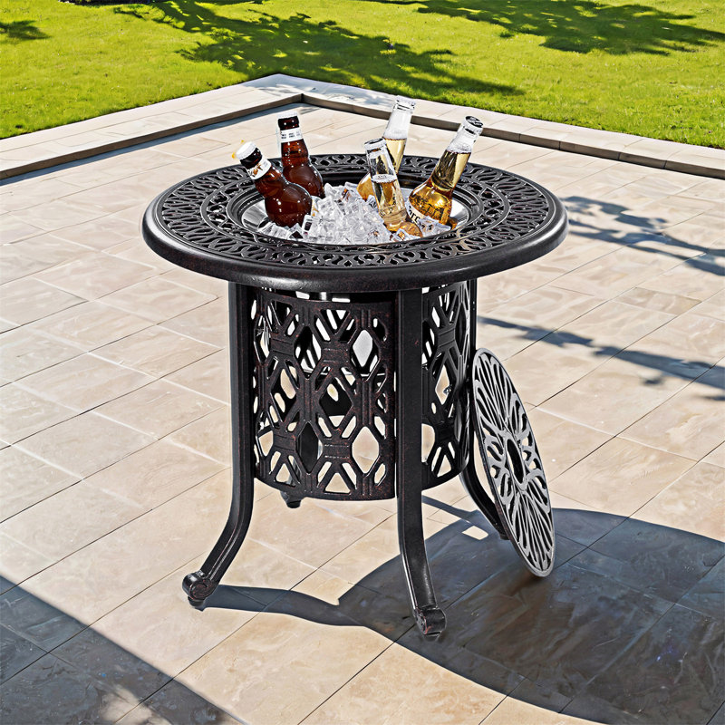 Table d'appoint avec seau à glace amovible