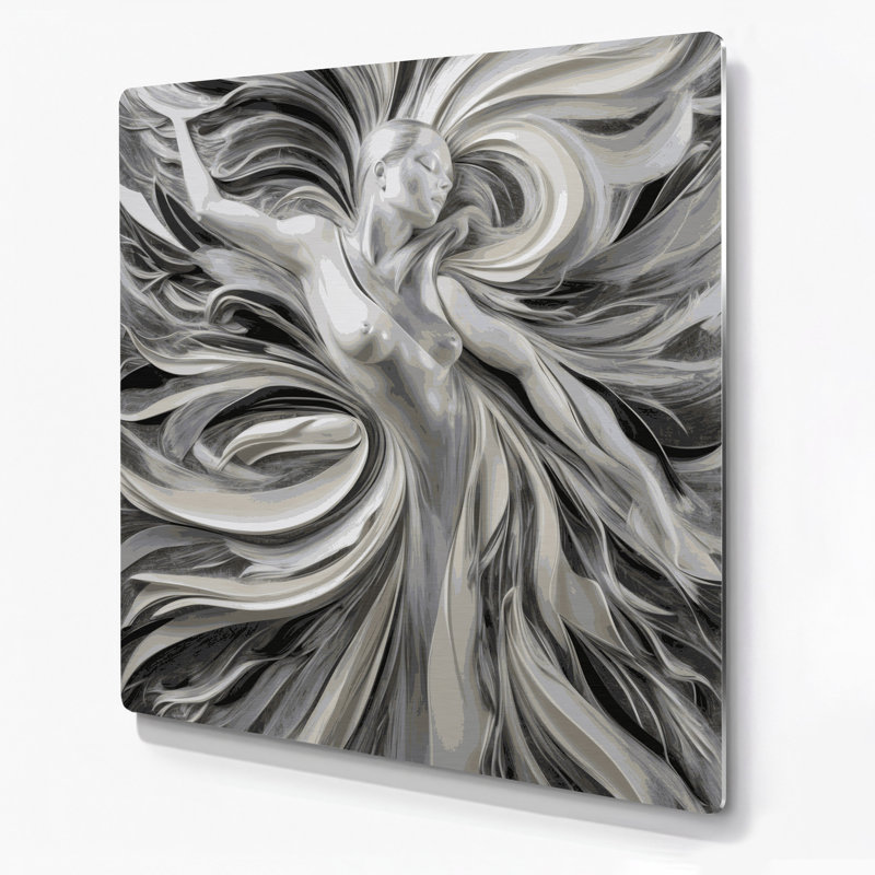 Art mural abstrait gris 58, H 8 po x l 8 po