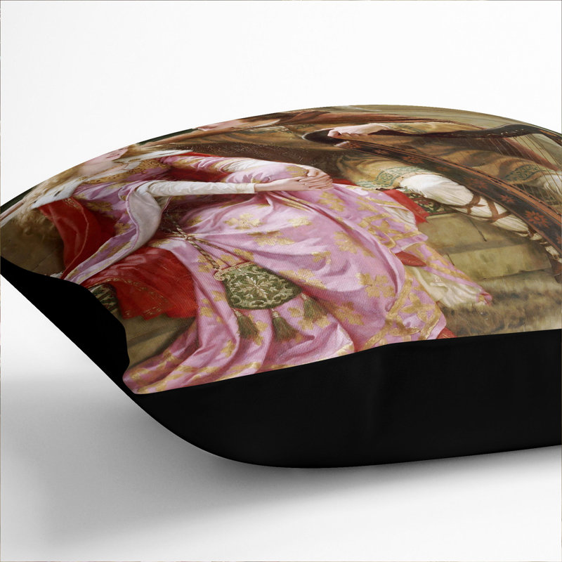 Tristan And Isolde Square Throw Cushion, Black, 55cm H x 55cm W x 20cm D