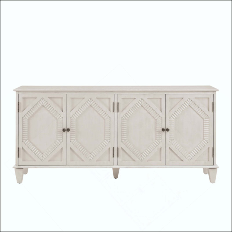 Buffet Mid Mid Century, Blanc antique