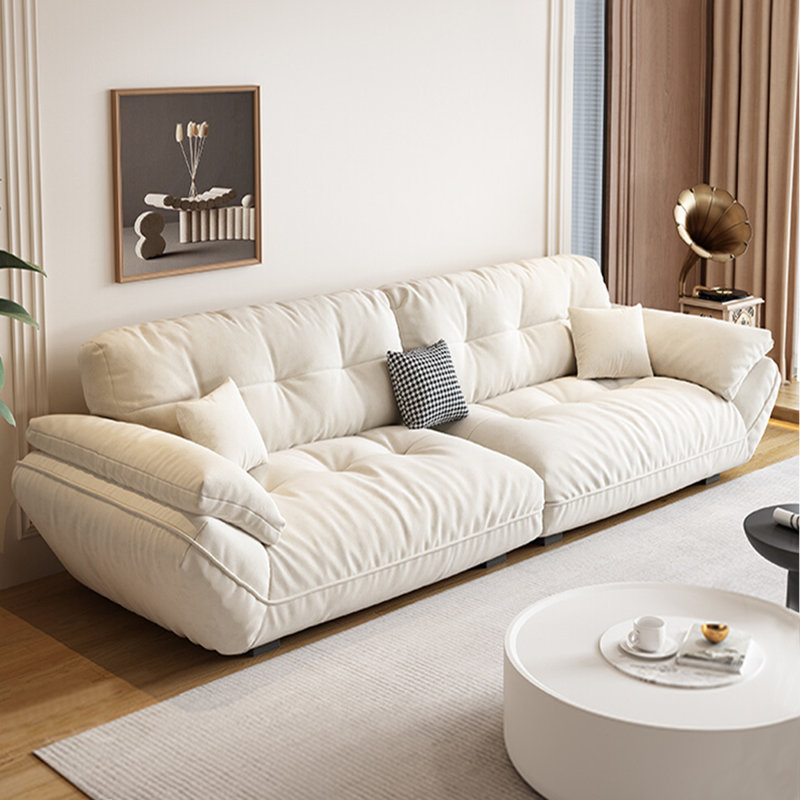 Creamy white Polyester Modular Sofa, 31.5" H x 94.49" W x 39.37" D, 3