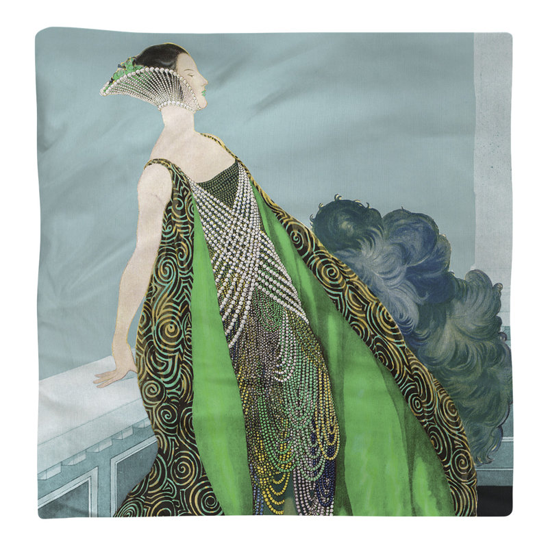 Emily Brodeur Cotton Square Napkin, Blue/Green