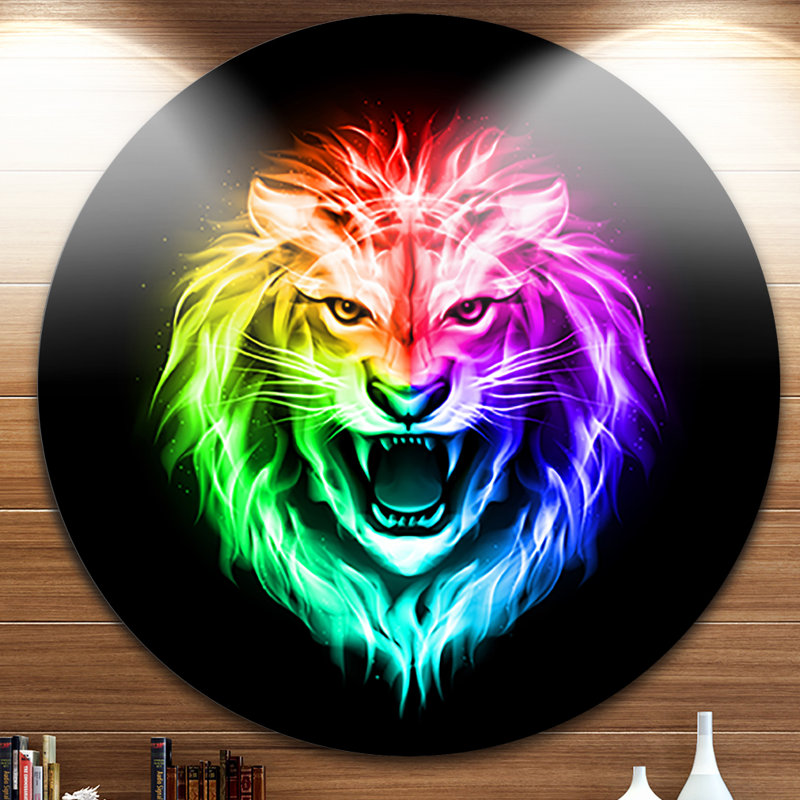 « couleur fire lion », impression sur métal, H 38 po x l 38 po x P 1 po