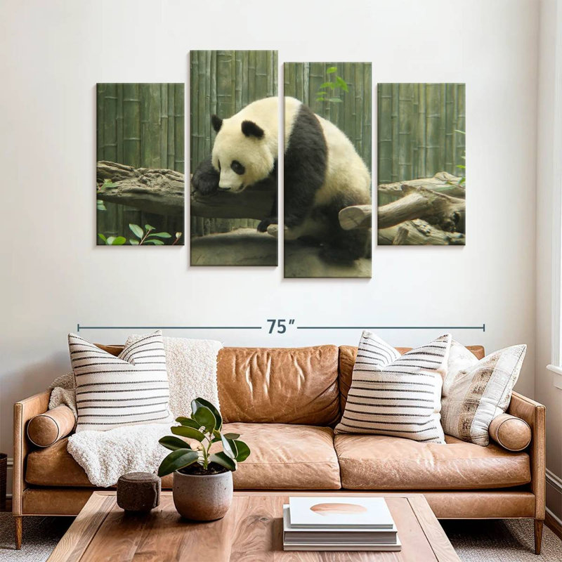 Brampt Panda On A Trunk, 42" H x 68" W