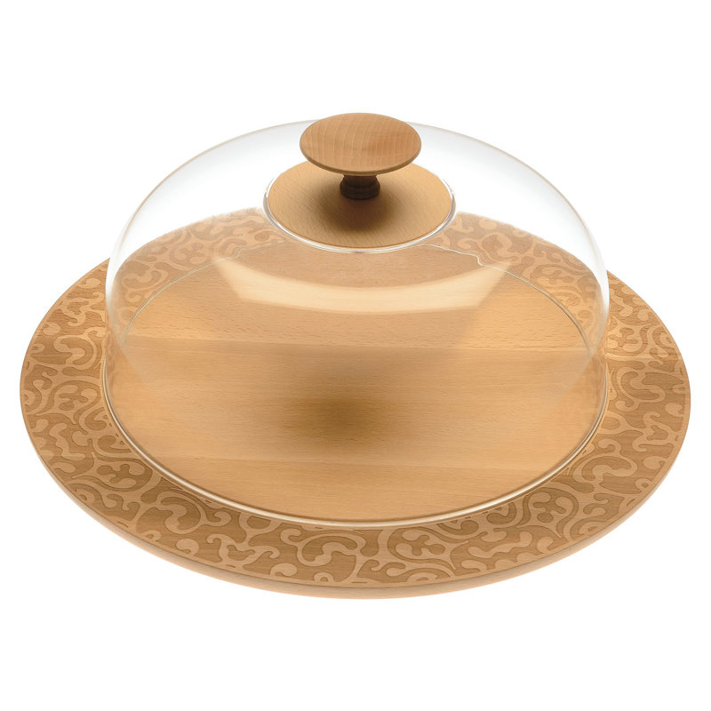 Clear Acrylic Dome Lid with Beech Wood Knob