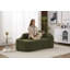Canapé-lit moderne avec méridienne courbée avec assise profonde et coussin intégré pour le salon ou la chambre à coucher.-325544238