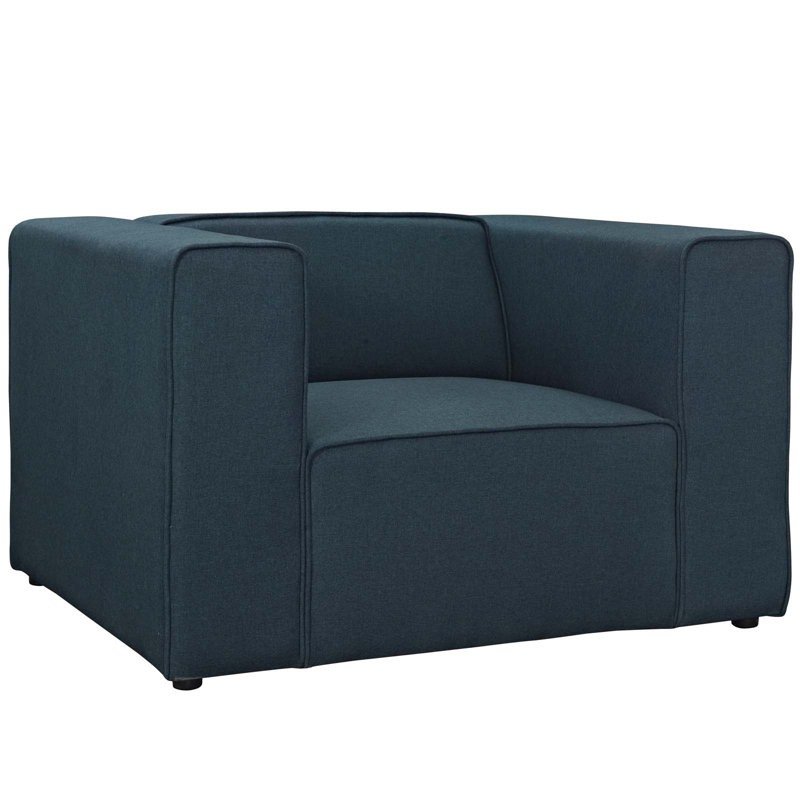 Mingle Upholstered Armchair, Polyester Blend Blue