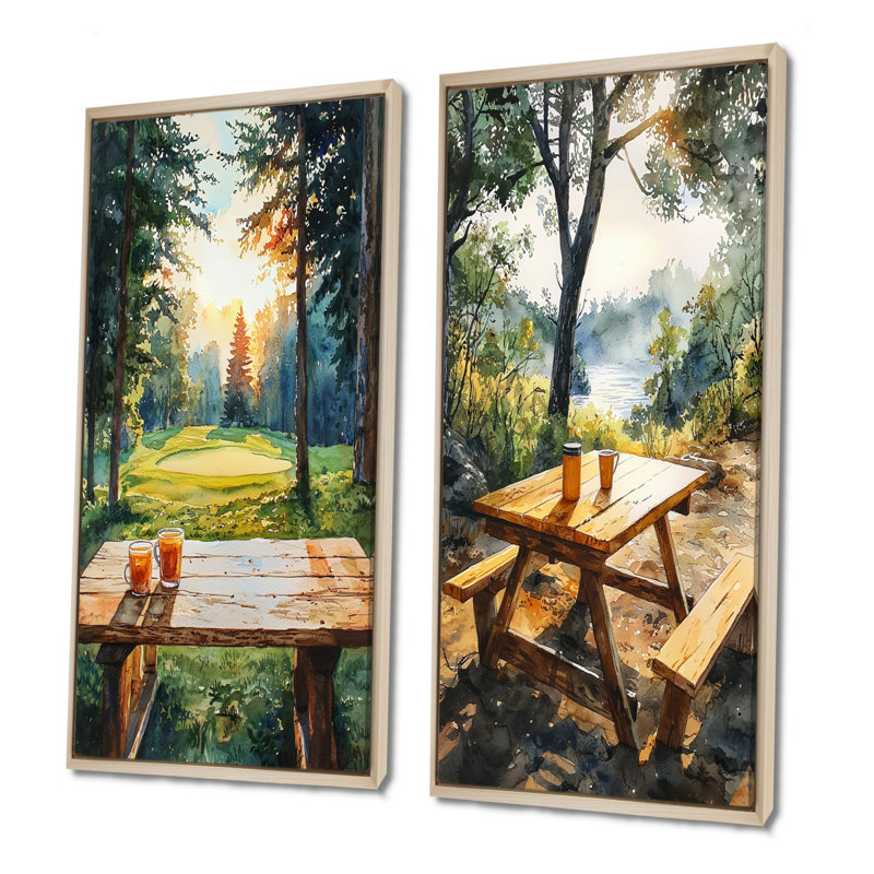 Table de camping The Morning I - Collection d'art sur toile "Food & Beverage" 2 panneaux, H 28 po x l 25 po