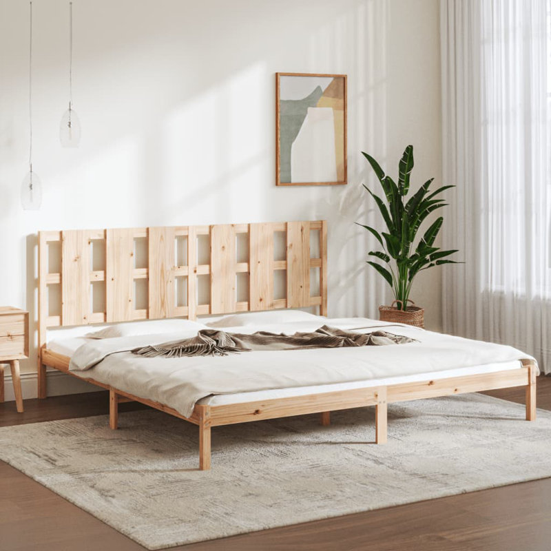 Aqib Solid Wood Bed, Honey Brown, Super King (6')