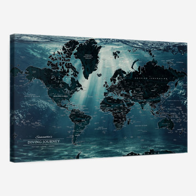Personalized Diving Push Pin Hobby Map I