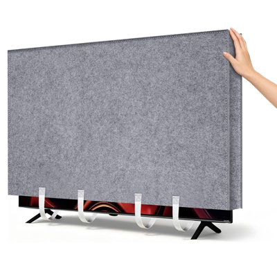 TV Cover For Moving, Tear Resistance Thick Felt Cover For Flat Screens Tvs, Reusable Anti-Scratch TV Protector Dust Covers With Bottom Straps,For Renovation, Painting, Storing