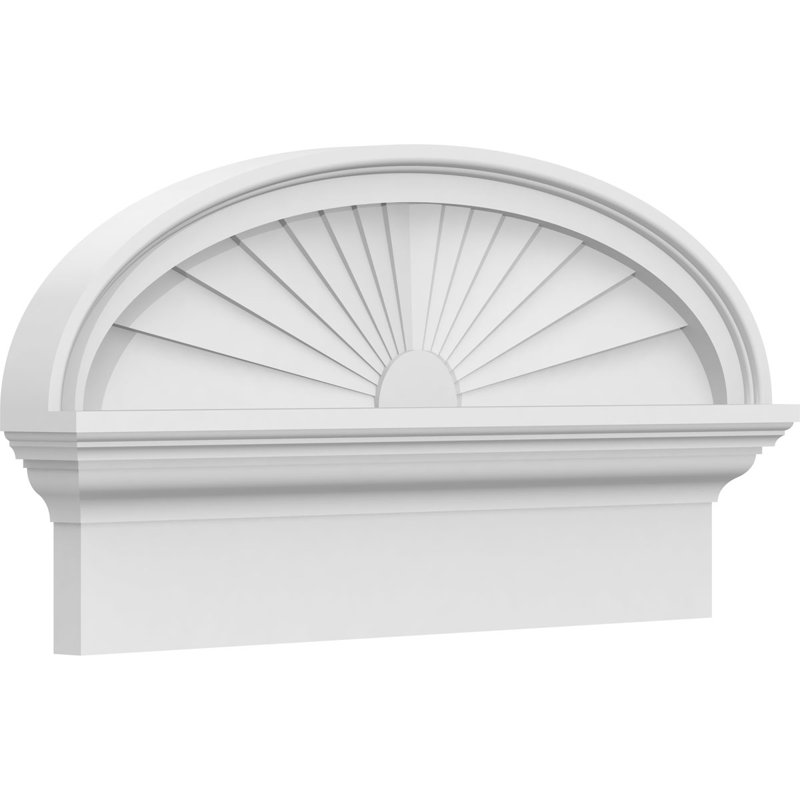 Fronton elliptique en PVC de qualité architecturale Sunburst, H 12 7/8 po x l 24 po x P 2 3/4 po