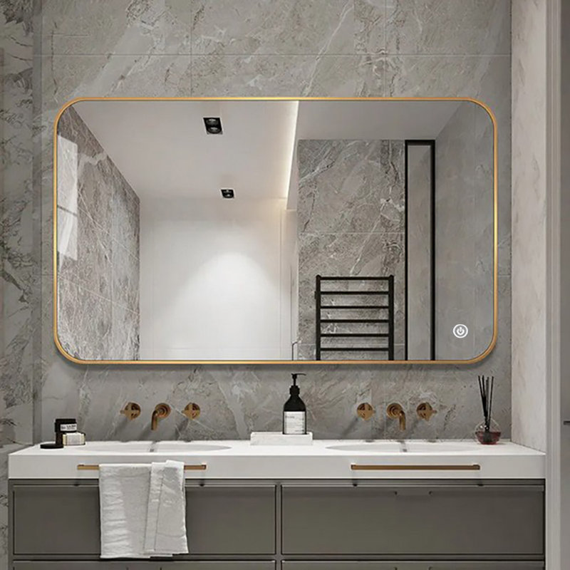 Miroir de salle de bain Omer, Doré