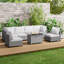Ensemble de conversation modulaire en osier / rotin pour 6 personnes avec coussins