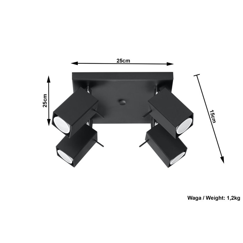 Cardiff Flush Mount, Black