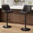 Modern Upholstered Faux Leather Swivel Adjustable Height Bar Stools Bar Stools with Footrest (Set of 2)-17261346-30191630
