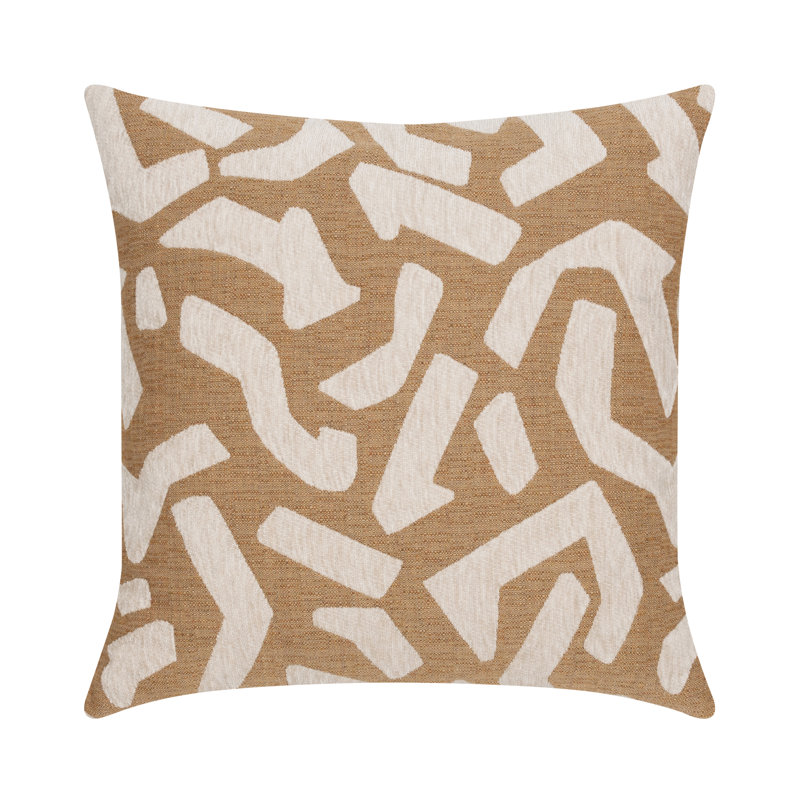 Fascination Sunbrella® Throw Square Indoor/Outdoor Pillow Cover & Insert by Elaine Smith, 22"H x 22"W, Caramel