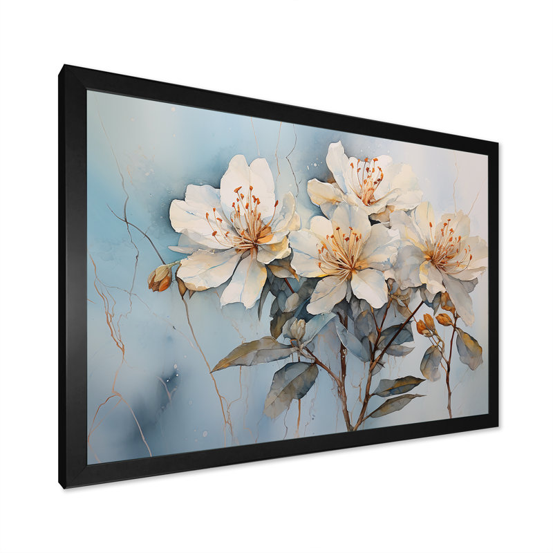 Essence de simplicité rhododendron, Cadre simple noir, H 12 po x l 20 po x P 1 po