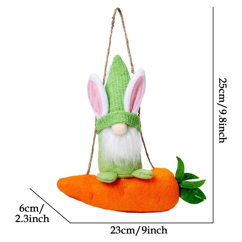 Pendentif de Pâques avec lapin de Pâques et carotte, GN