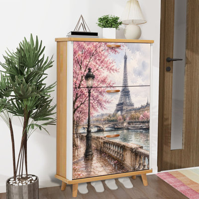 Armoire de rangement pour chaussures avec 3 tiroirs rabattables pour peinture à l'huile